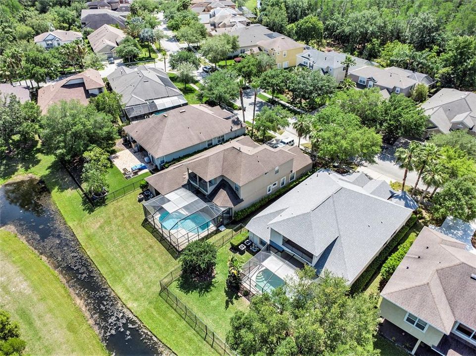 Aerial view with canal