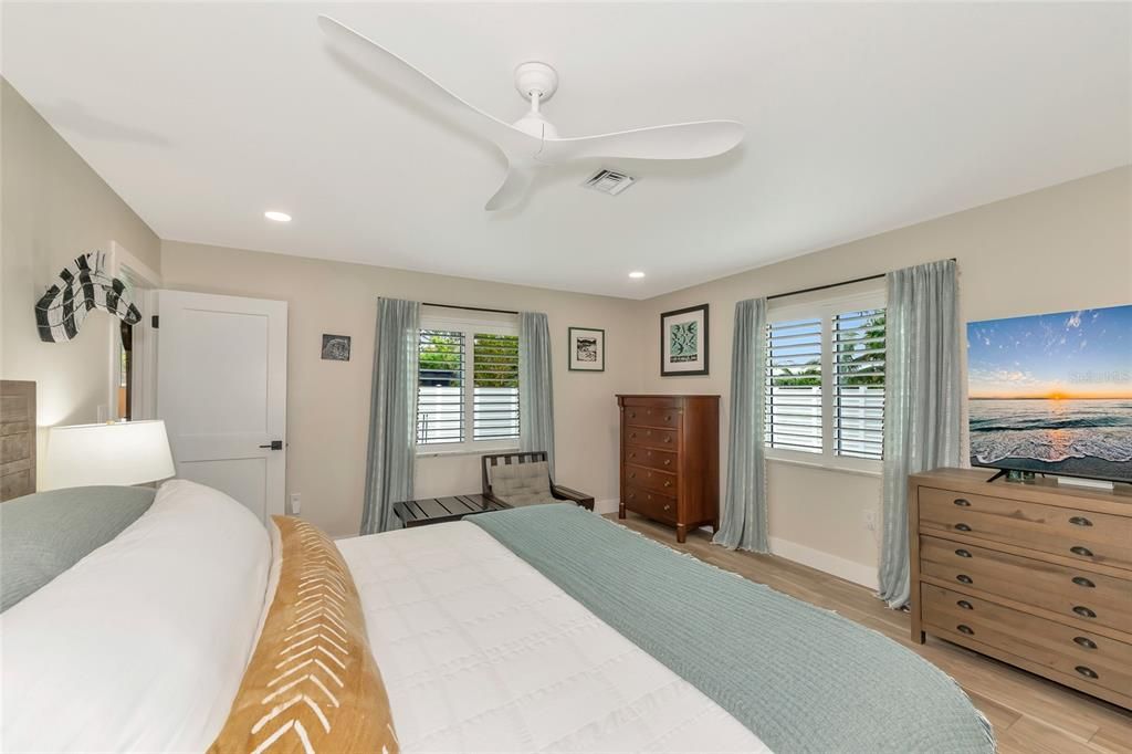 Master bedroom with plantation shutters