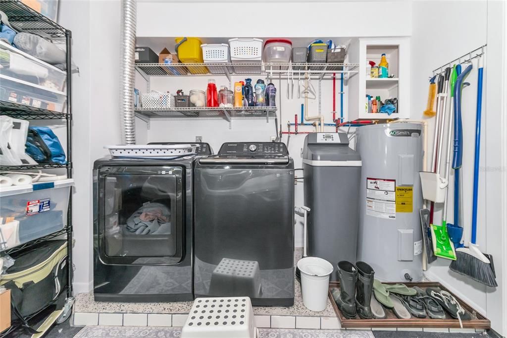 Laundry area in garage