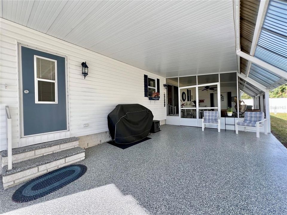 Beautiful driveway under carport!