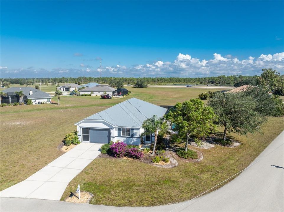 Aerial view of the home