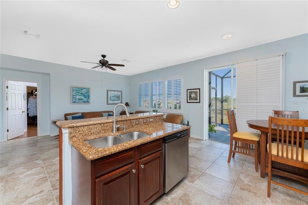 Family Room and kitchen