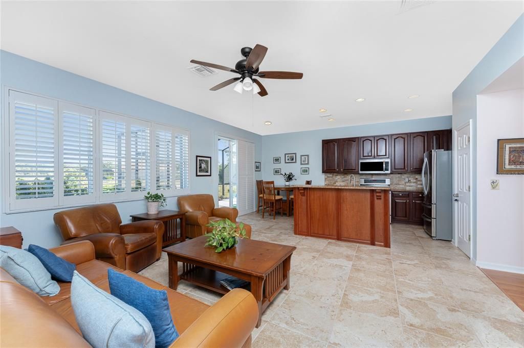 Family Room and kitchen