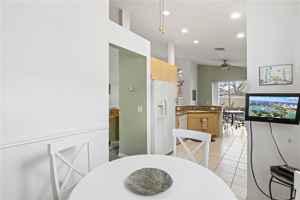 Dineette Breakfast nook looking into kitchen to dining room