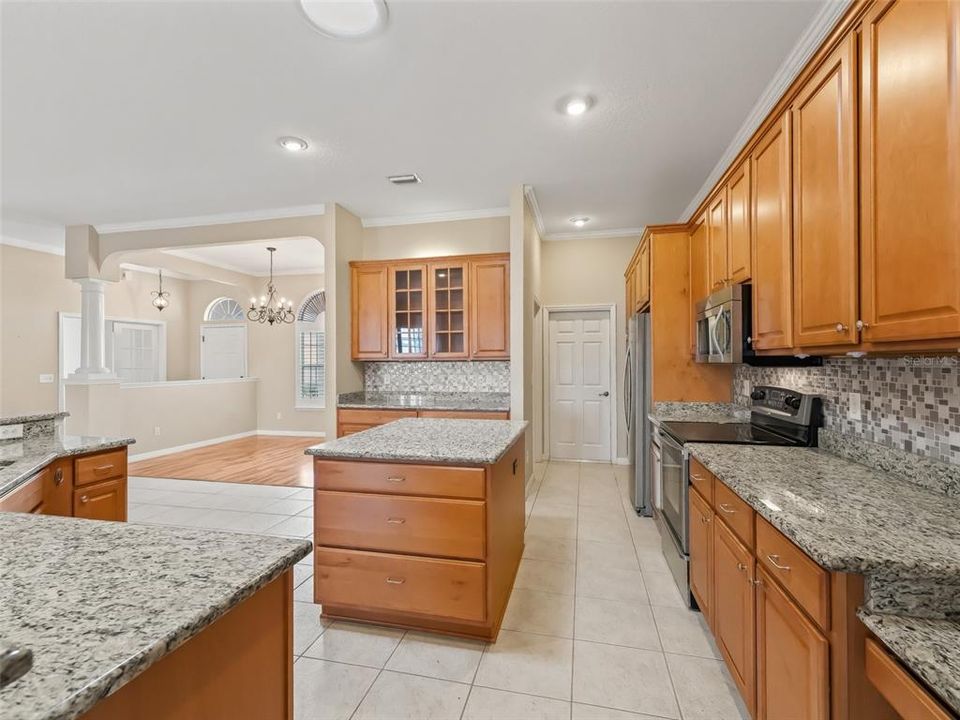 Kitchen w/Plenty of Wood cabinets & counter space!