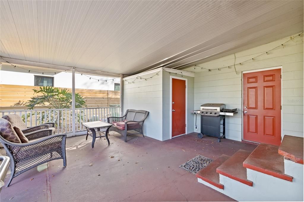 extra storage room, the door leads into the garage