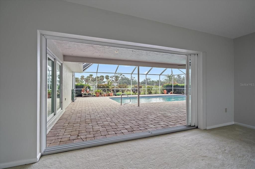 View of pool from Living Room