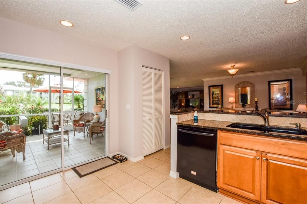 Kitchen with slider to lanai