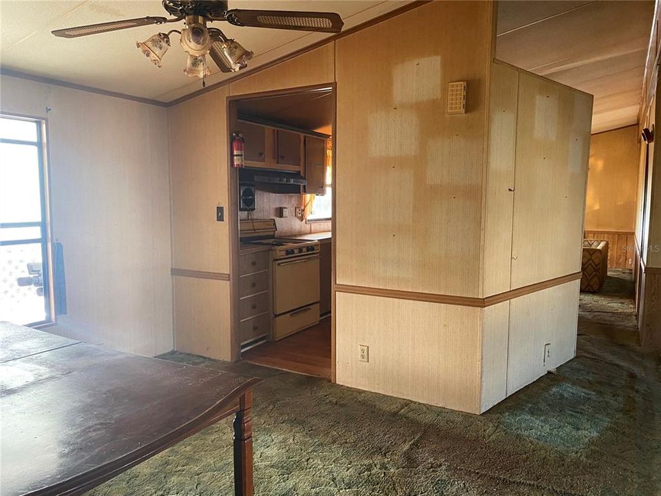 Dining room looking to the kitchen.