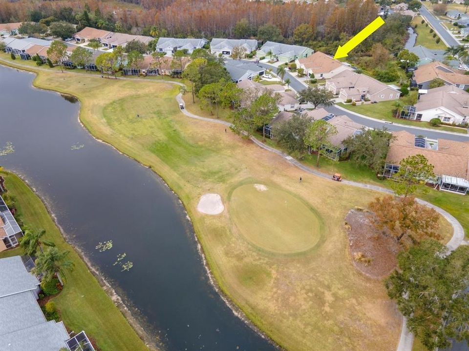 Aerial Home with Conservation Area Behind