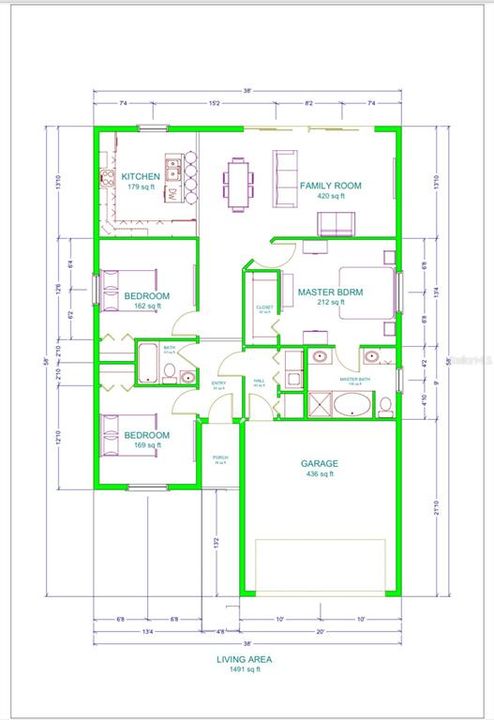 На продажу: $310,000 (3 спален, 2 ванн, 1491 Квадратных фут)