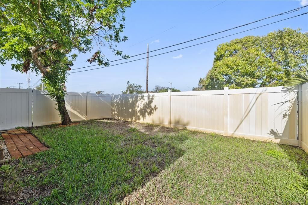 Private fenced yard off the Primary Suite