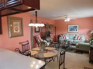 Kitchen, dining area and family room