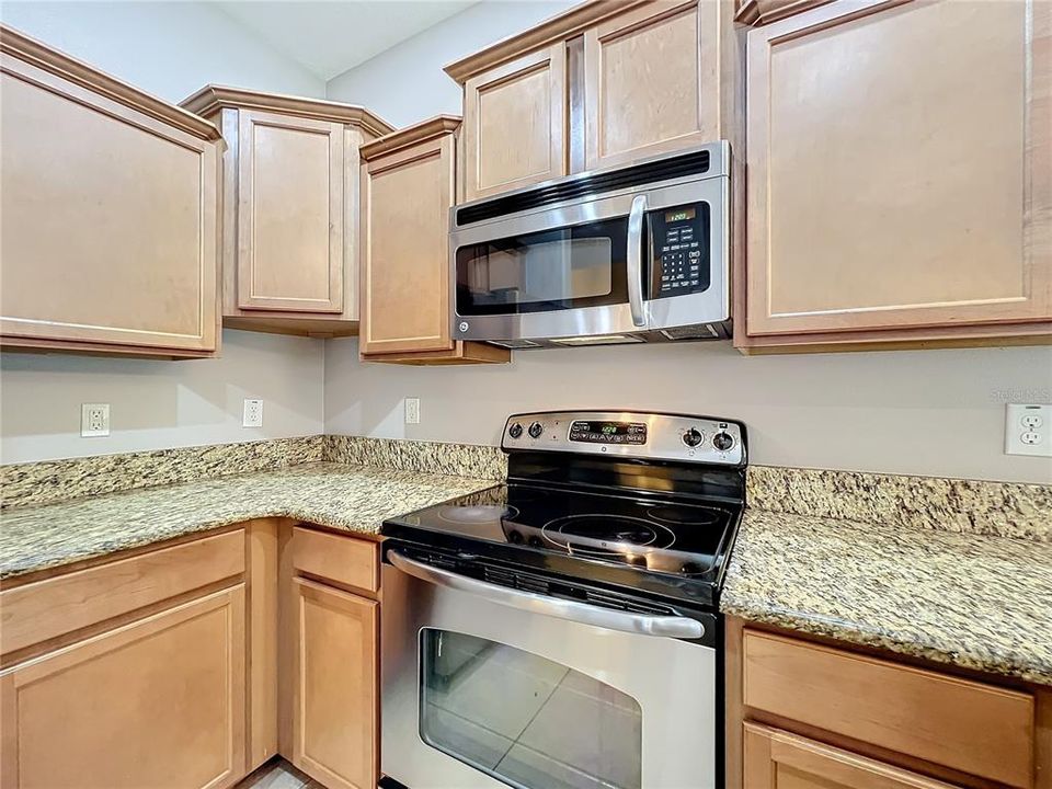 A view of the kitchen.