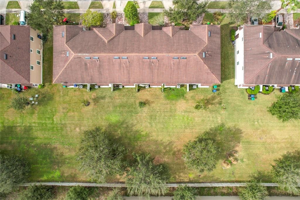 An aerial view from over the building.