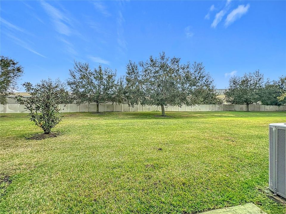 Great space in the backyard with no rear neighbors.