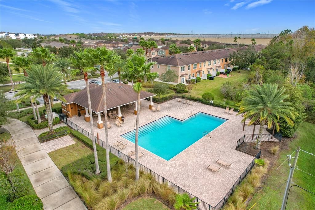 Another aerial view of the pool.