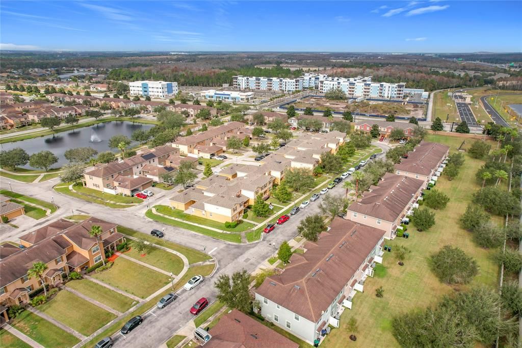 An aerial view of the community.