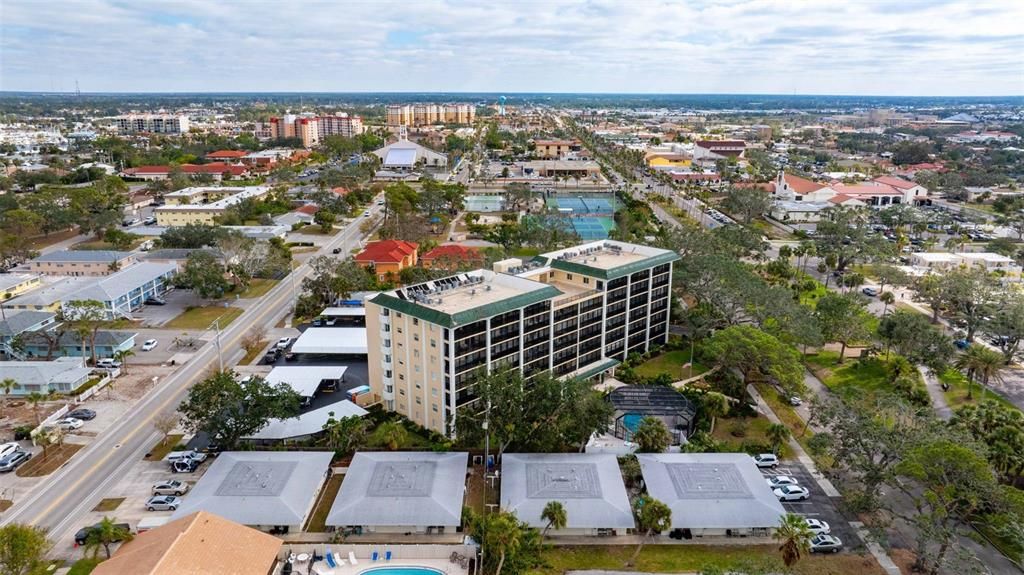 Northwest view showing proximity to Gulf.