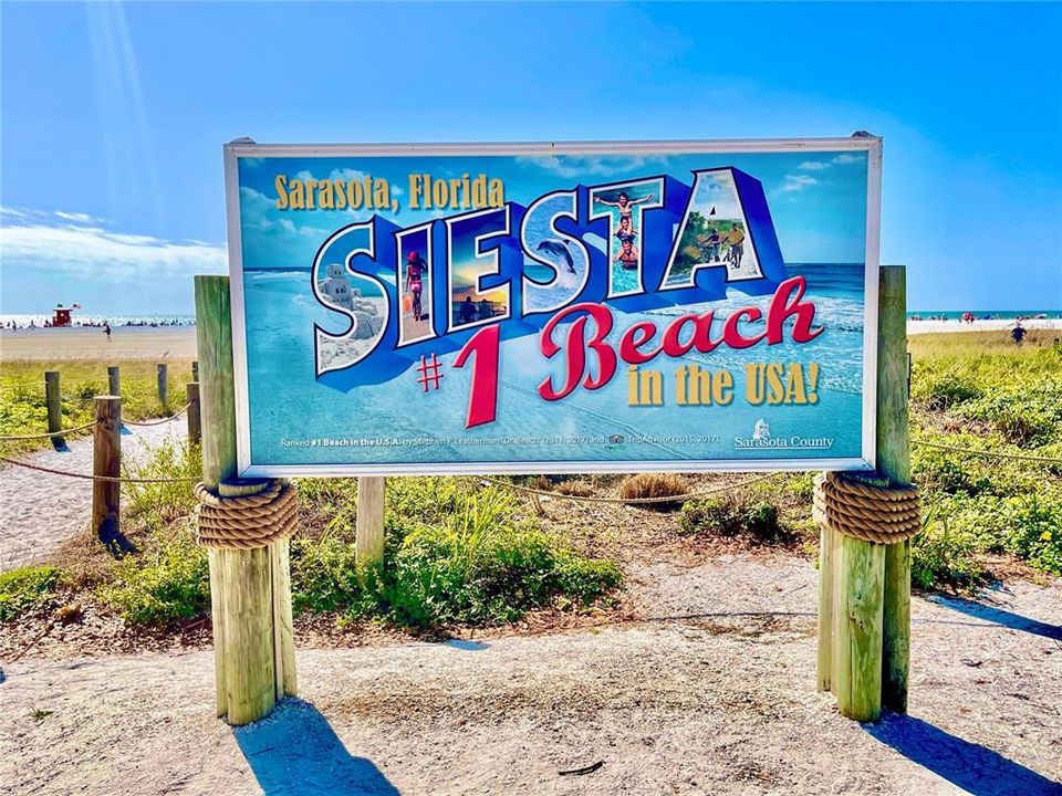 World famous Siesta Key Beach - #1 in the USA, known for its powdery white quartz sand.