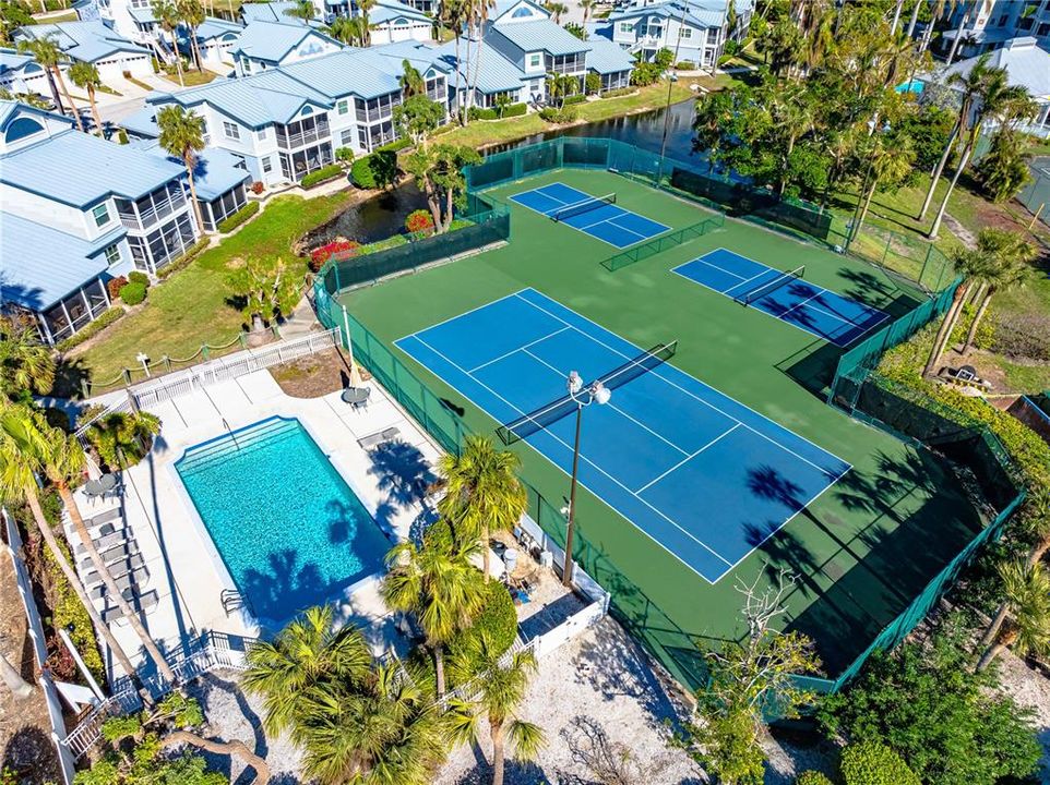 Tennis & Pickleball courts, and second community pool.