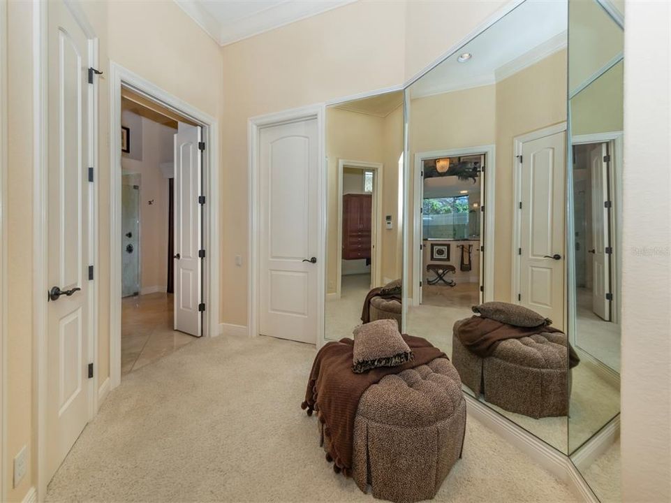 Dressing area in primary bedroom