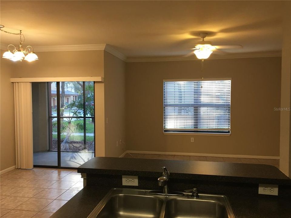 View of Dining Room and Living from brom Kitchen