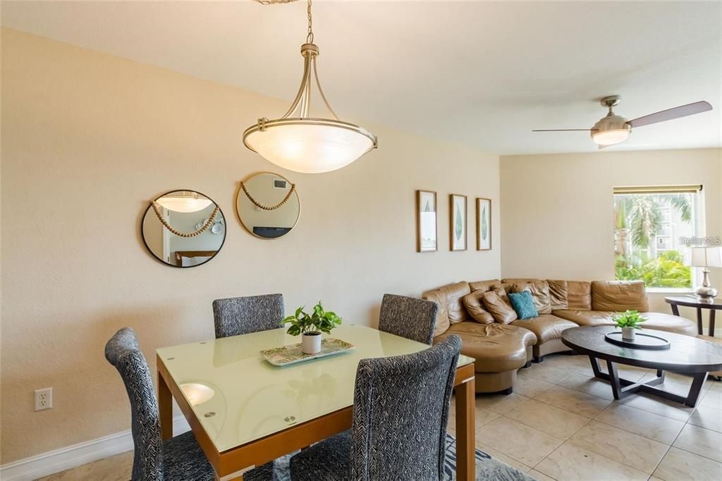 Dining area looking towards living room