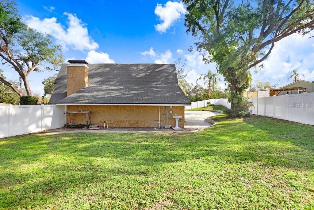 Side view of  back of the home