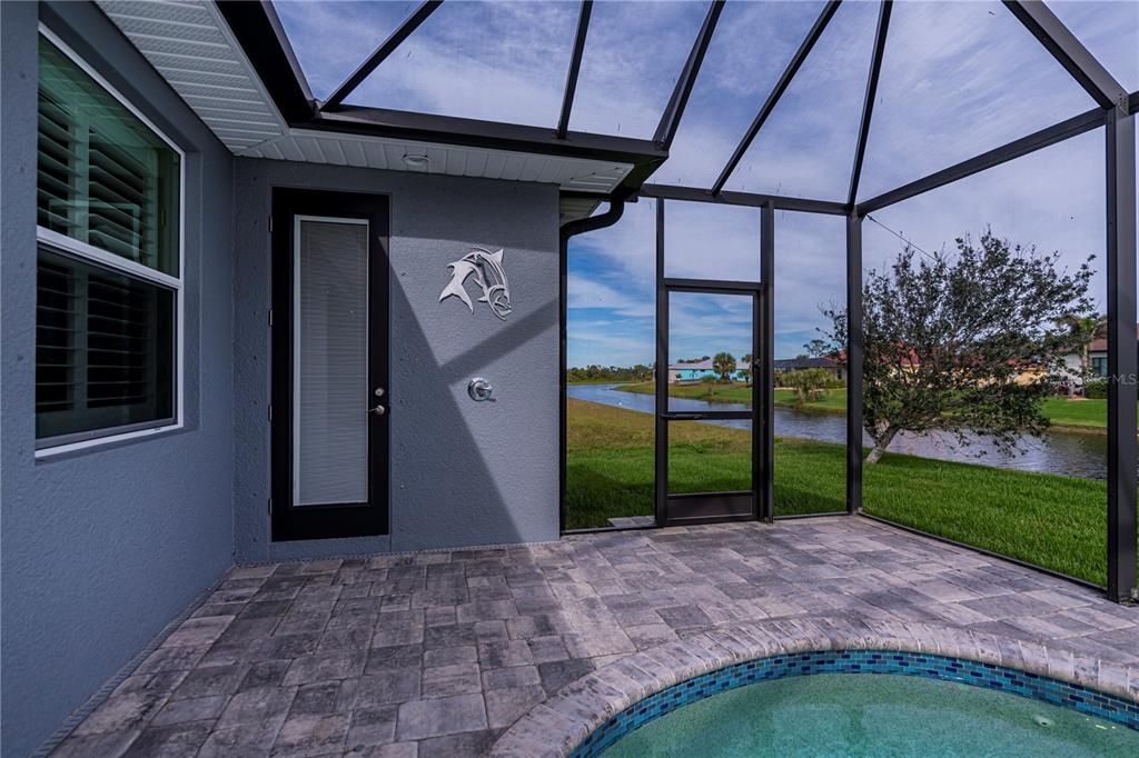 Pool access bathroom and outdoor shower!