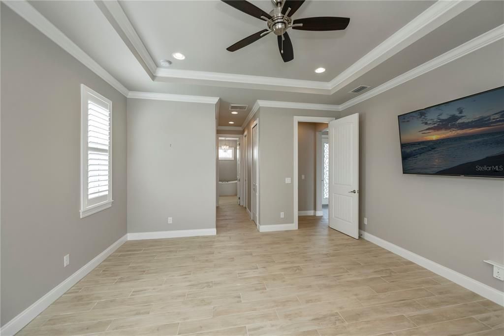 Wood-look plan tile flooring throughout this immaculate home!