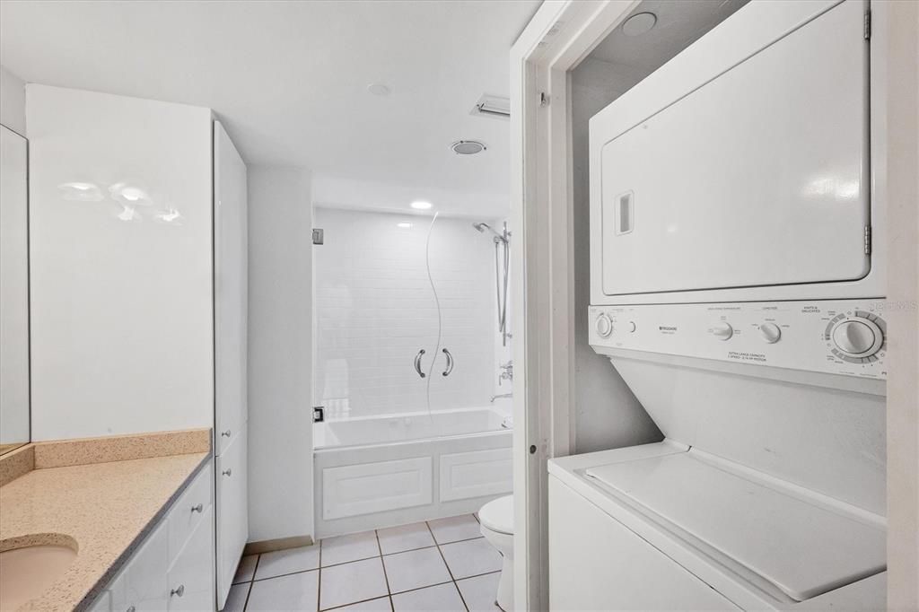 Guest bathroom/laundry closet