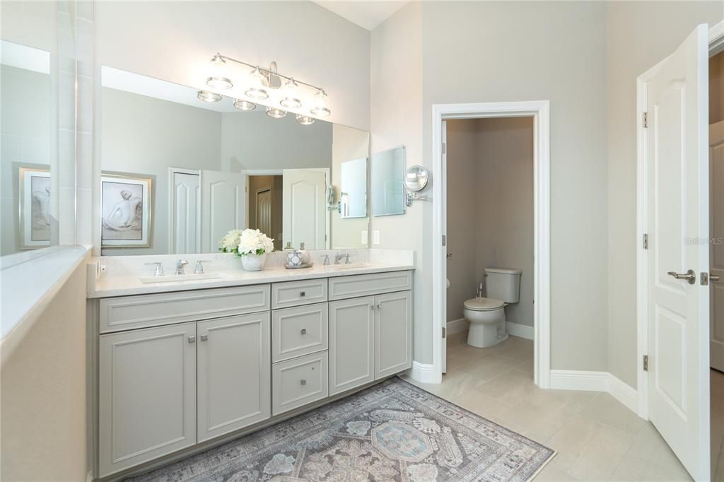 Primary Bath with Dual Vanities and Private Water Closet