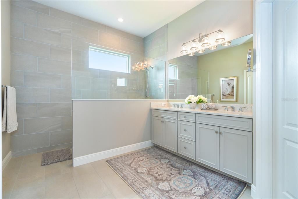 Primary Bathroom with Floor to Ceiling Tile