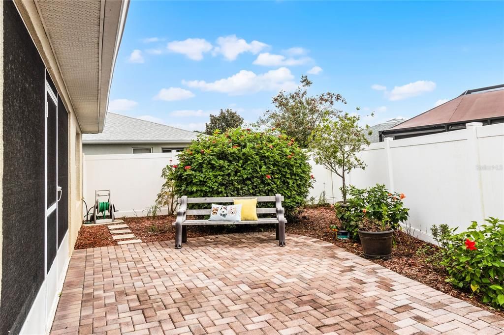 Back Yard Patio is fully fenced-in