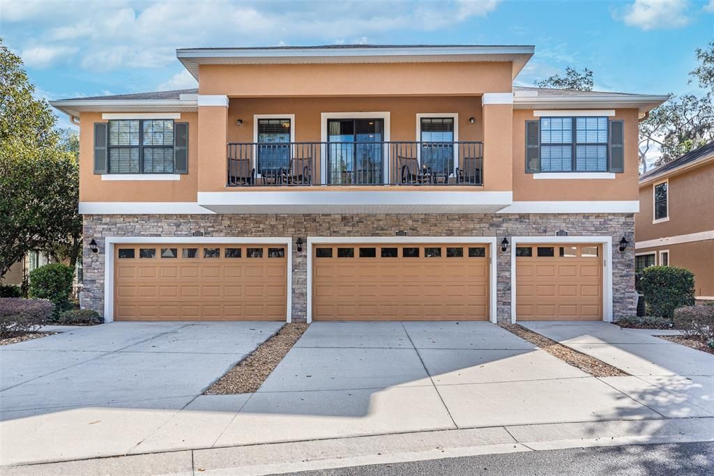 2 Bedroom 2 Bath 1 Car garage townhome in gated village within FishHawk Ranch.  The entire front or western facing 2nd level with entrance around right side of building.