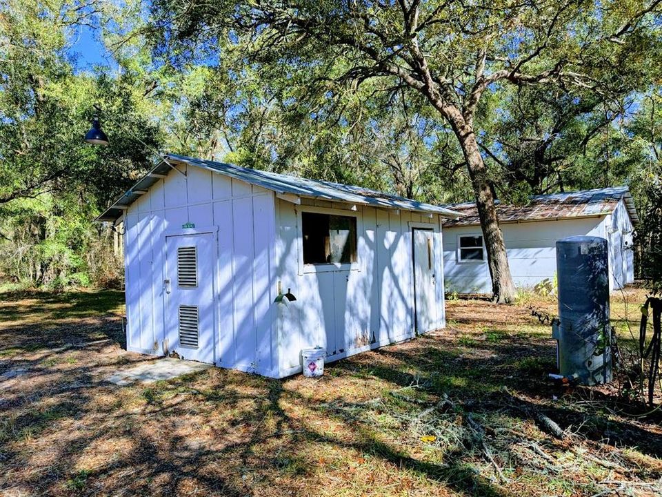 Shed near garage