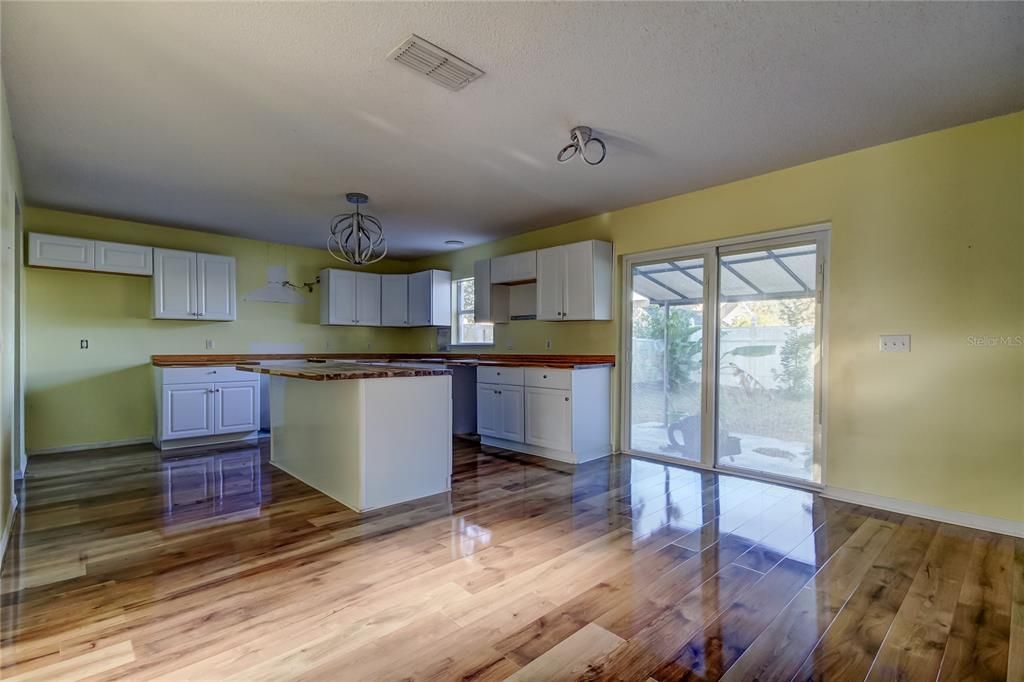 casual dining area and kitchen