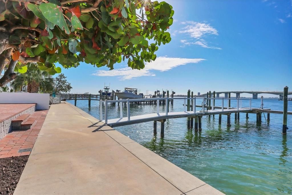 Seawall with community day dock