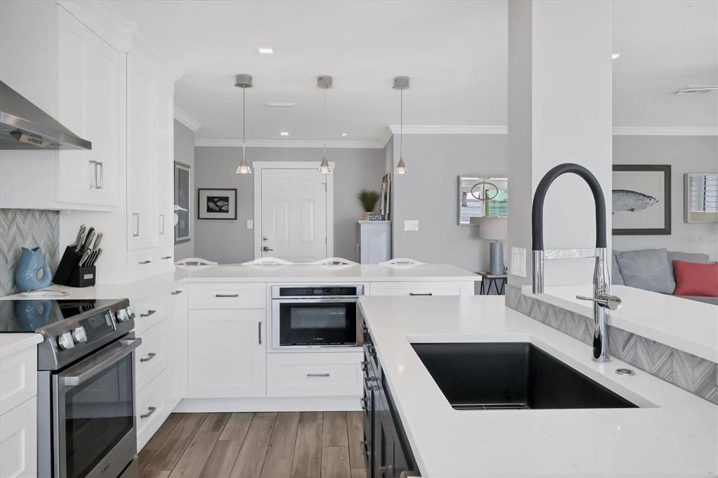 A chefs delight in this kitchen with views