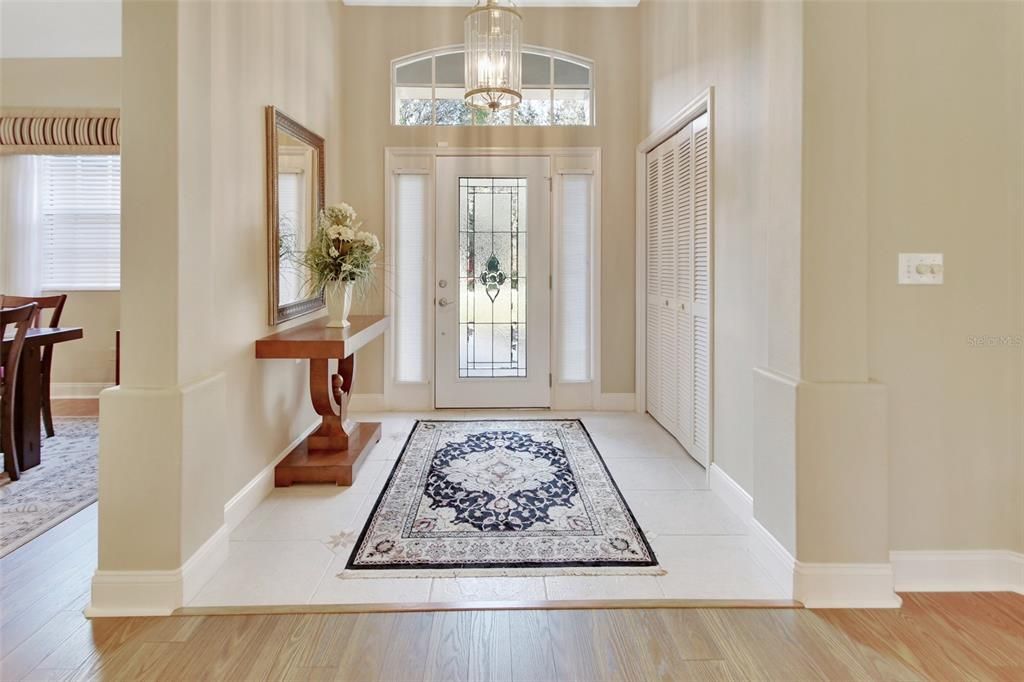 Beautiful entry with views of the backyard.