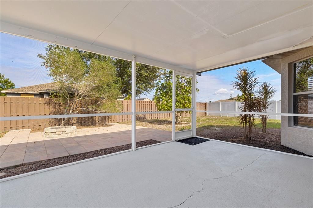 Large under cover, screened lanai