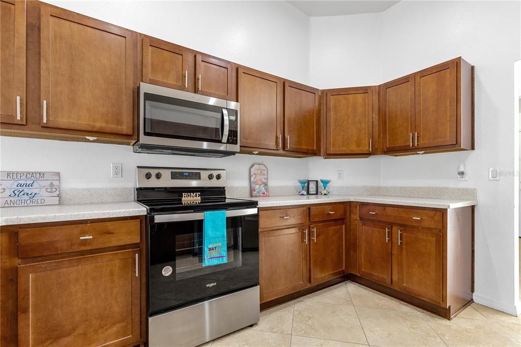 Lots of cabinets and prep space