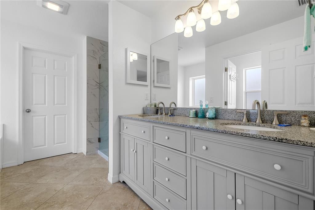 Renovated Primary Bath with dual sinks