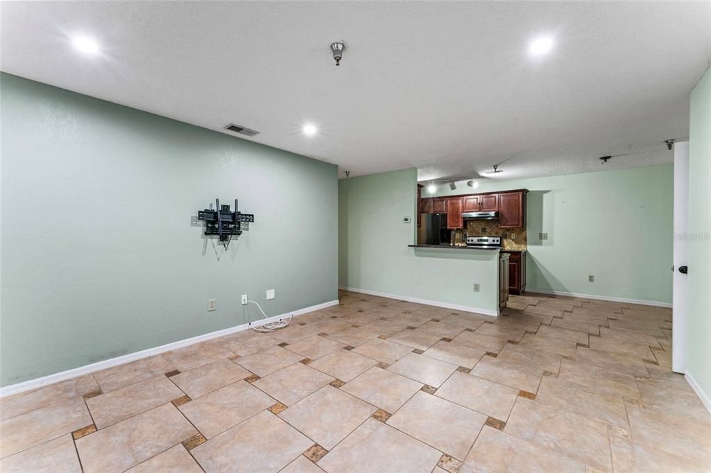 Living and Kitchen. Hallway goes to Primary Bedroom.