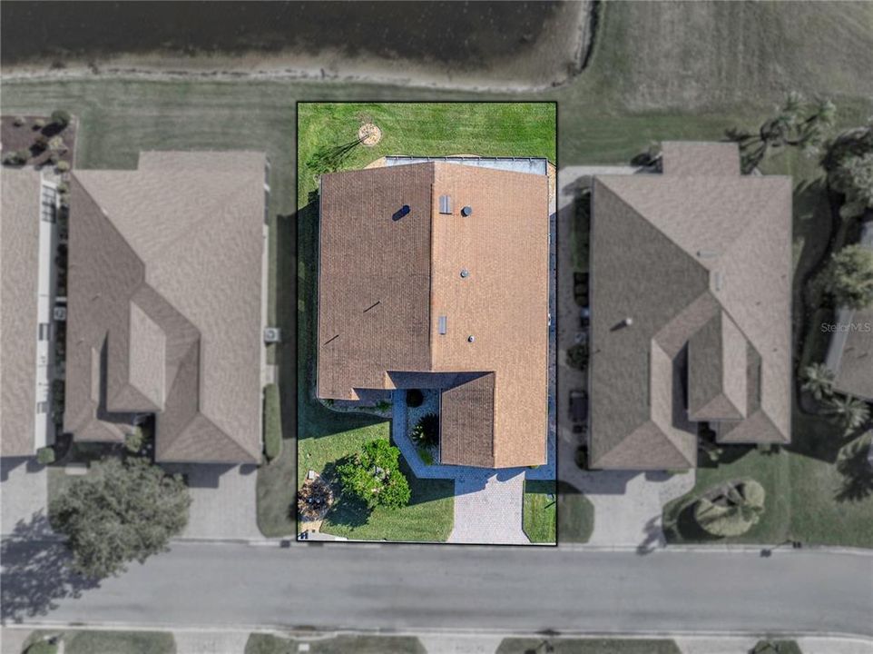 Drone view of house