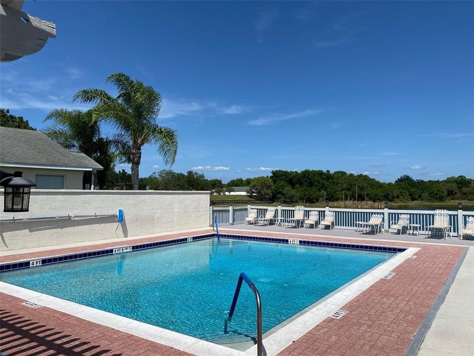 Beautiful pool lets you cool off or enjoy some aerobic pool exercises.