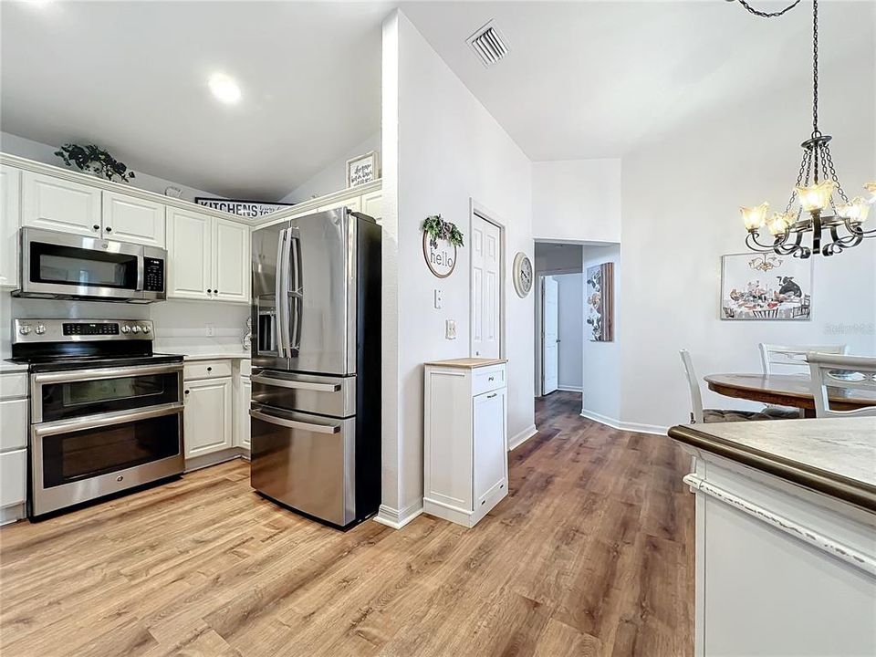 Kitchen, dining room and pantry are conveniently located to each other.