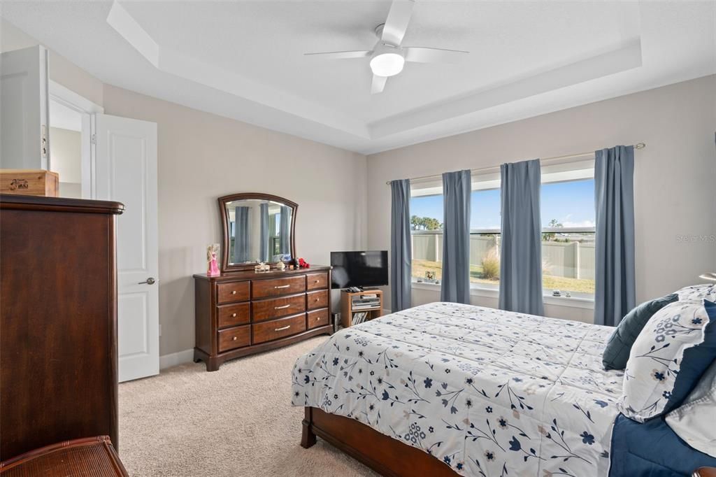 Primary Bedroom with a Tray Ceiling.