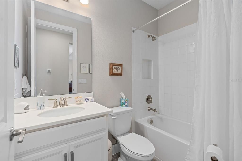 Bathroom 2 is adjacent to bedroom 2 and the Office / Flex Room for you or your guests convenience.